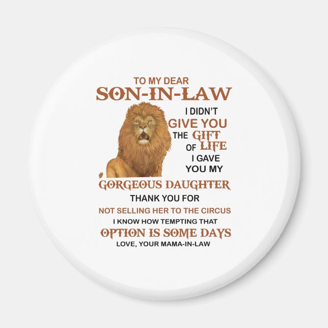 Sehr geehrter Schwiegersohn, ich habe dir nicht da Magnet (Vorne)