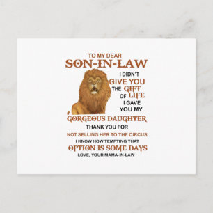 Sehr geehrter Sohn, ich habe dir meine wunderbare Postkarte