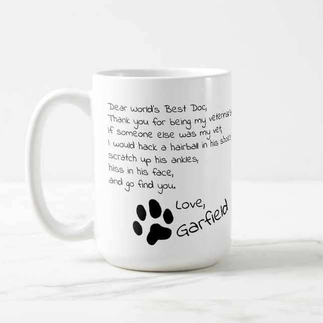 Sehr geehrter Tierarzt, individualisierbarer Pet N Kaffeetasse (Links)