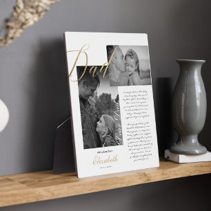 Sehr geehrter Vater Gold Vater Script Wedding Me Fotoplatte
