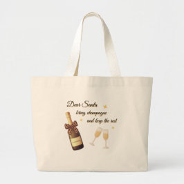 Sehr geehrter Weihnachtsmann Champagner-Design Jumbo Stoffbeutel