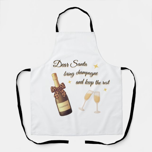 Sehr geehrter Weihnachtsmann Champagner-Design Schürze (Vorderseite)