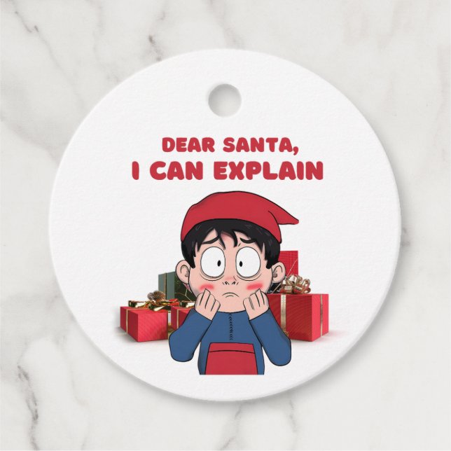 Sehr geehrter Weihnachtsmann, ich kann schuldiges  Geschenkanhänger (Vorderseite)