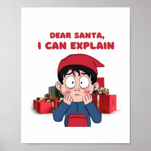 Sehr geehrter Weihnachtsmann, ich kann schuldiges Poster