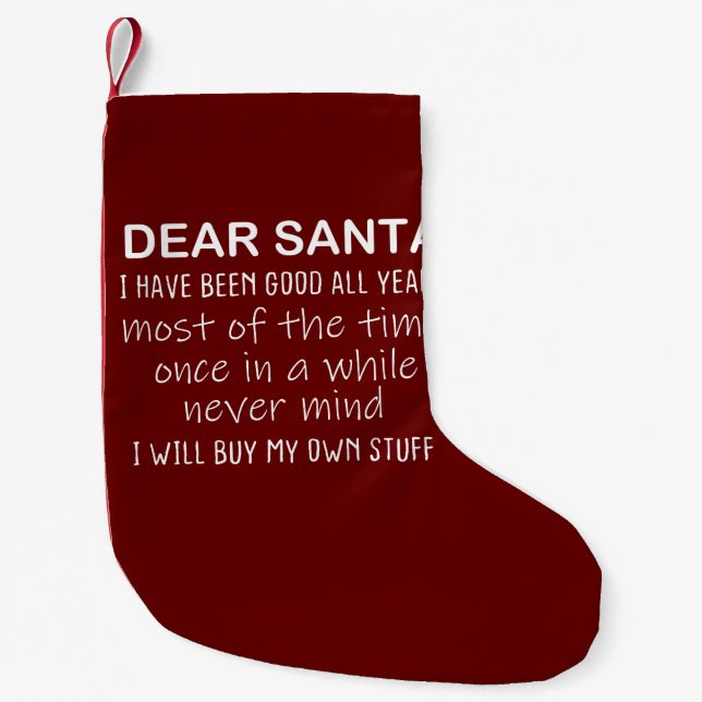 Sehr geehrter Weihnachtsmann Ich war ein guter, lu Kleiner Weihnachtsstrumpf (Vorderseite)