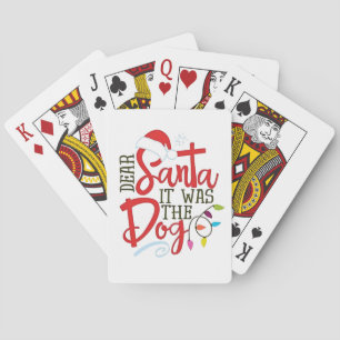 Sehr geehrter Weihnachtsmann war der Hund lustig Spielkarten