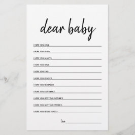 Sehr geehrtes Baby Minimalistisch Baby Shower Game