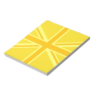 Sehr gelbe Union Jack britische Flagge Notizblock