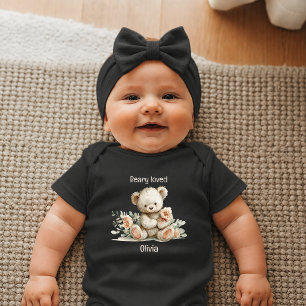 Sehr geliebter Teddybär Personalisierte Neugeboren Baby Strampler