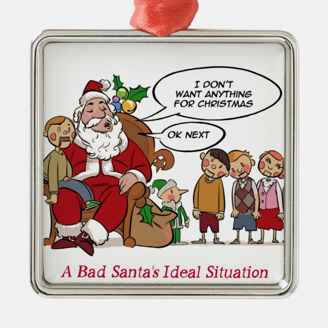 Sehr Gemeine Santa Ideal Situation Fantastisch Ornament Aus Metall (Vorne)