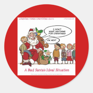 Sehr gemeiner Weihnachtsmann Ideale Situation Lust Runder Aufkleber
