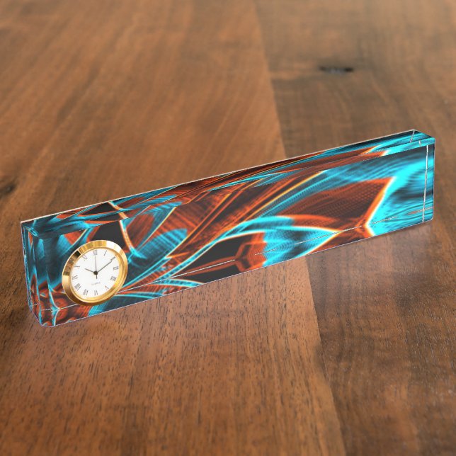 Sehr gezwirnt blau und rot mit Grooves Namensplakette (Seite)