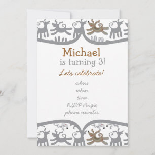 sehr glückliche Hunde mit Rahmen Einladung