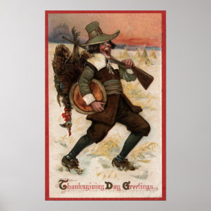 Sehr glücklicher die Türkei-Jäger Poster