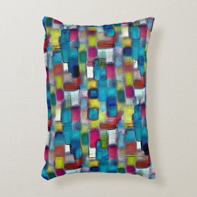 Sehr grobe Textur von bunten quadratischen Formen  Dekokissen (Vorderseite(Vertikal))