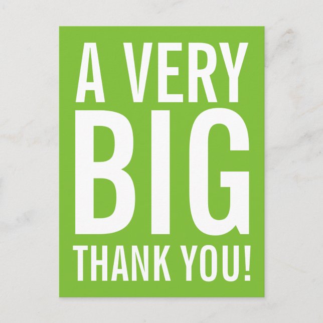 Sehr großes Dankeschön an die Postkarte (Vorderseite)