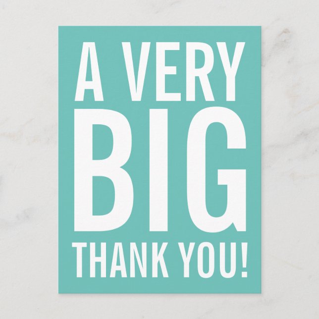 Sehr großes Dankeschön an die Postkarte (Vorderseite)
