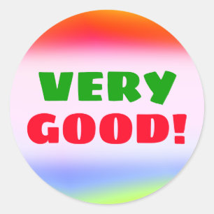 SEHR GUT! + Fun mehrfarbiges, rennbogenähnliches M Runder Aufkleber