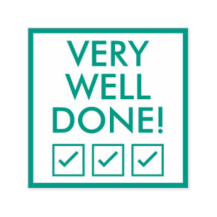 "SEHR GUT GETAN!" Briefmarke aus Kautschuk Permastempel