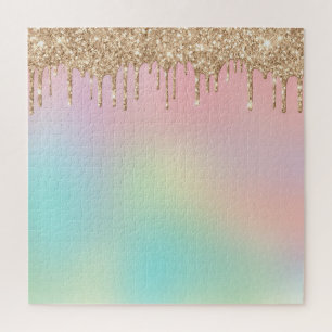 Sehr herausfordernder Regenbogenverlauf Pink Glitt Puzzle
