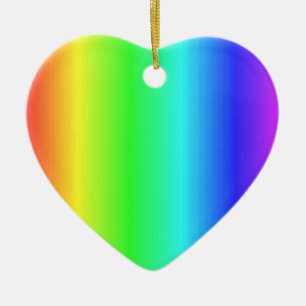 Sehr hübsche Regenbogen >Heart Verzierungen Keramik Ornament