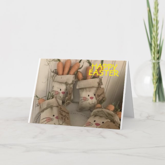 SEHR "HUMOROUS" BUNNIES WISH U HAPPY *EASTER* KARTE (Vorderseite)