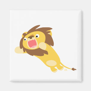 Sehr hungriger Niedlicher Cartoon Lion Magnet