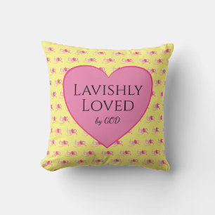 SEHR LIEBTES rosa Herz Kissen