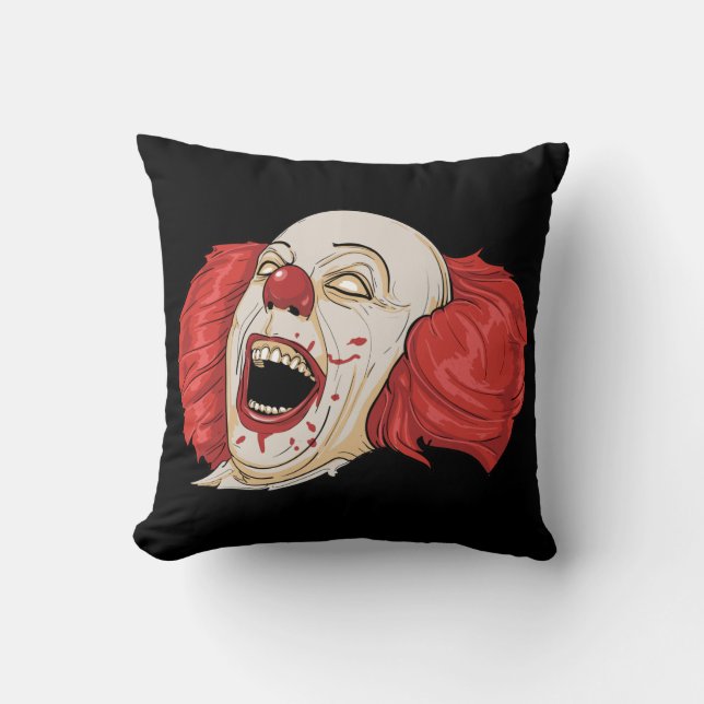 Sehr lustig BEÄNGSTIGEND Clown Face Throw Kissen (Vorderseite)