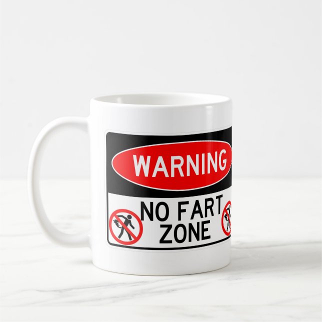 Sehr lustig Klassik keine Furz Zone Signieren Kaff Kaffeetasse (Links)