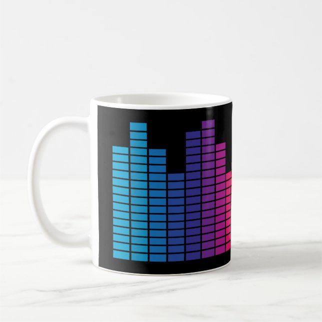 Sehr lustige Digital Graphic Equalizer Coffee Tass Kaffeetasse (Links)
