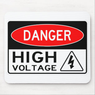 Sehr lustige Gefahr Hochspannungs-Sign Mouse Mat Mousepad