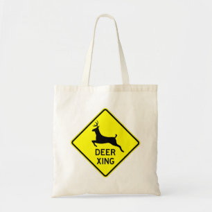 Sehr lustige, klassische Hirsch-Crossing-Sign Tote Tragetasche