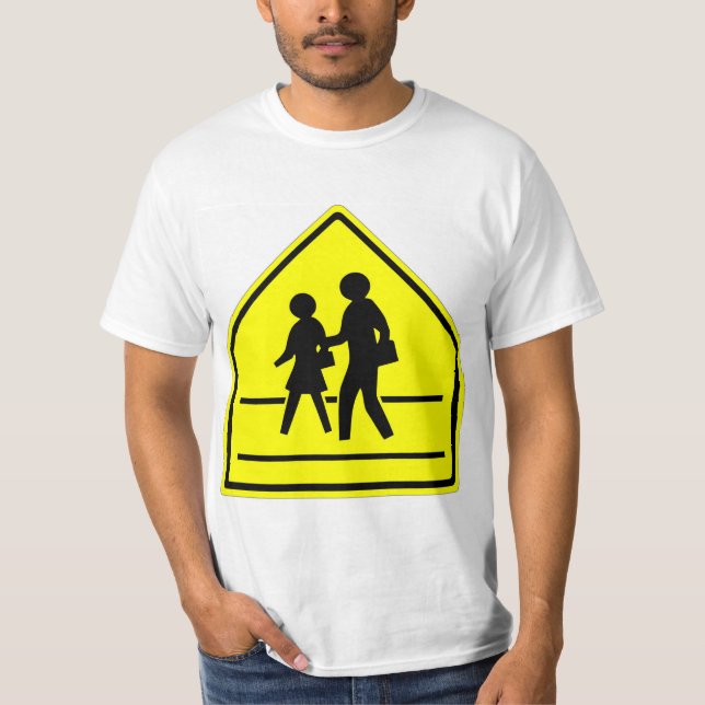 Sehr lustige Schule überqueren Sign T - Shirt (Vorderseite)