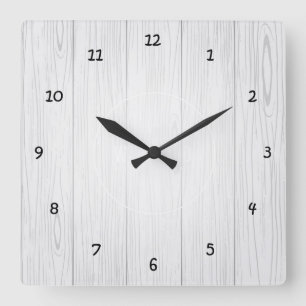 Sehr lustige Simulation der Wand aus Holzplatten Quadratische Wanduhr
