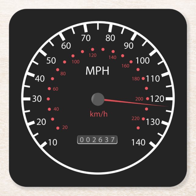 Sehr lustige Speedometer gehen schnelles Untersetz Rechteckiger Pappuntersetzer (Vorderseite)