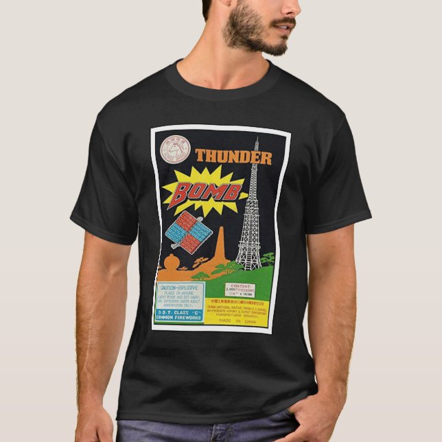 Sehr lustige Vintage Thunder-Bombenfeuerlöscher T-Shirt (Vorderseite)