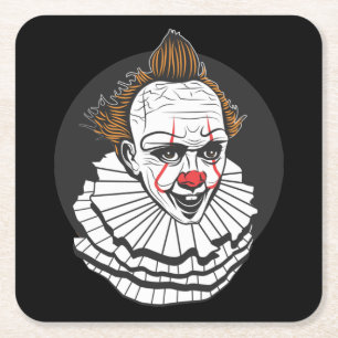 Sehr lustiger Creepy Clown Rechteckiger Pappuntersetzer