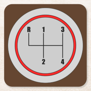 Sehr lustiges 4-Gang-Schaltknopf Grafik-Untersetze Rechteckiger Pappuntersetzer