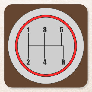 Sehr lustiges 5-Gang-Schaltknopf Grafik-Untersetze Rechteckiger Pappuntersetzer