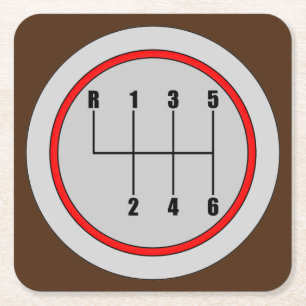 Sehr lustiges 6-Gang-Schaltknopf Grafik-Untersetze Rechteckiger Pappuntersetzer