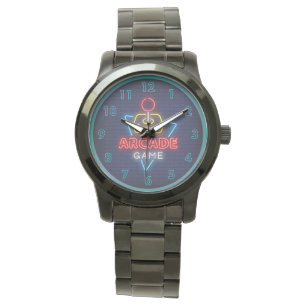 Sehr lustiges Arcade-Spiel mit Joystick Neon Armbanduhr