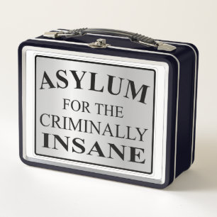 Sehr lustiges Asyl für verbrecherisch gesahnte Unt Metall Brotdose