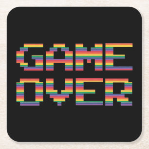 Sehr lustiges Classic Arcade GAME OVER Rechteckiger Pappuntersetzer