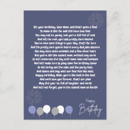Sehr lustiges Gedicht für die Mama am Geburtstag Postkarte