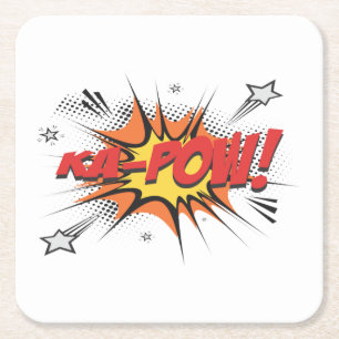 Sehr lustiges Ka-Pow-Untersetzer-Set Rechteckiger Pappuntersetzer