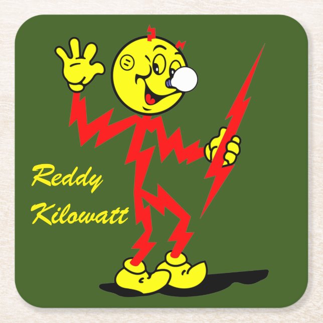 Sehr lustiges Reddy Kilowatt Untersetzer Set (Vorderseite)