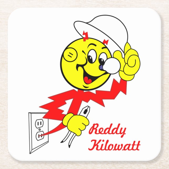Sehr lustiges Reddy Kilowatt Untersetzer Set (Vorderseite)