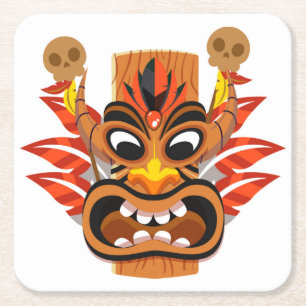 Sehr lustiges Tribal Mask Collection Untersetzer S