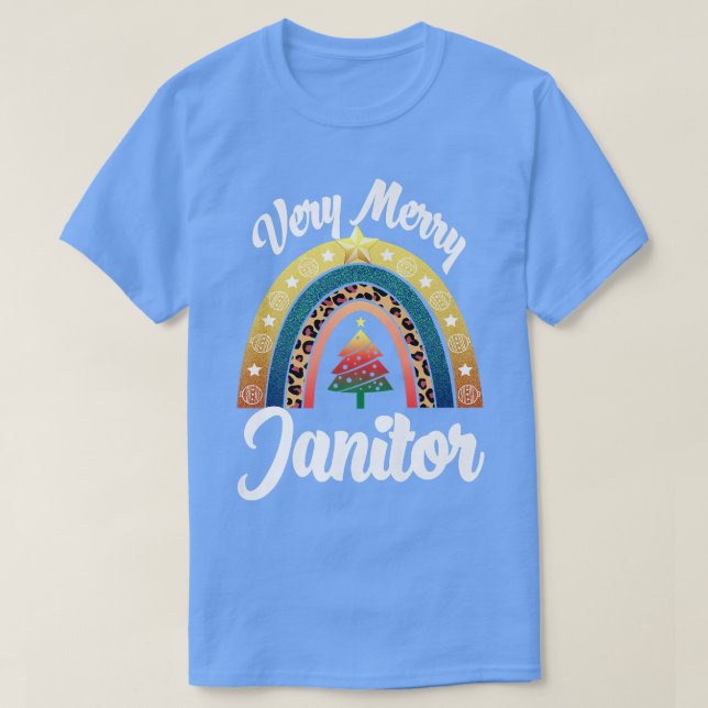 Sehr Merry Janitor Rainbow Funny Women Professione T-Shirt (Design vorne)